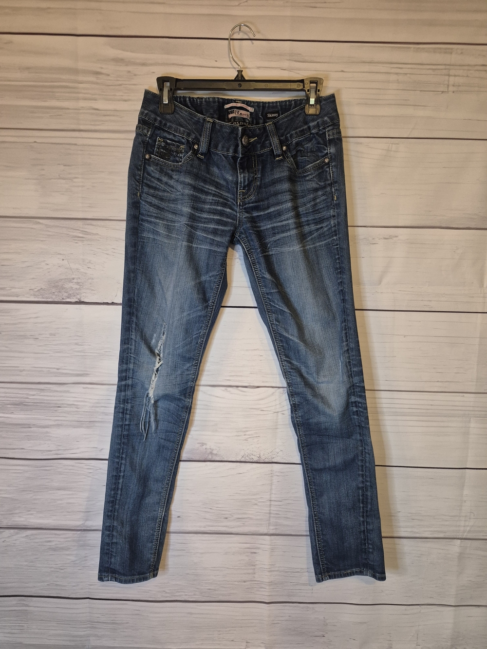 Women’s ReRock For Express Skinny Ripped Distressed Blue Jeans Size 4